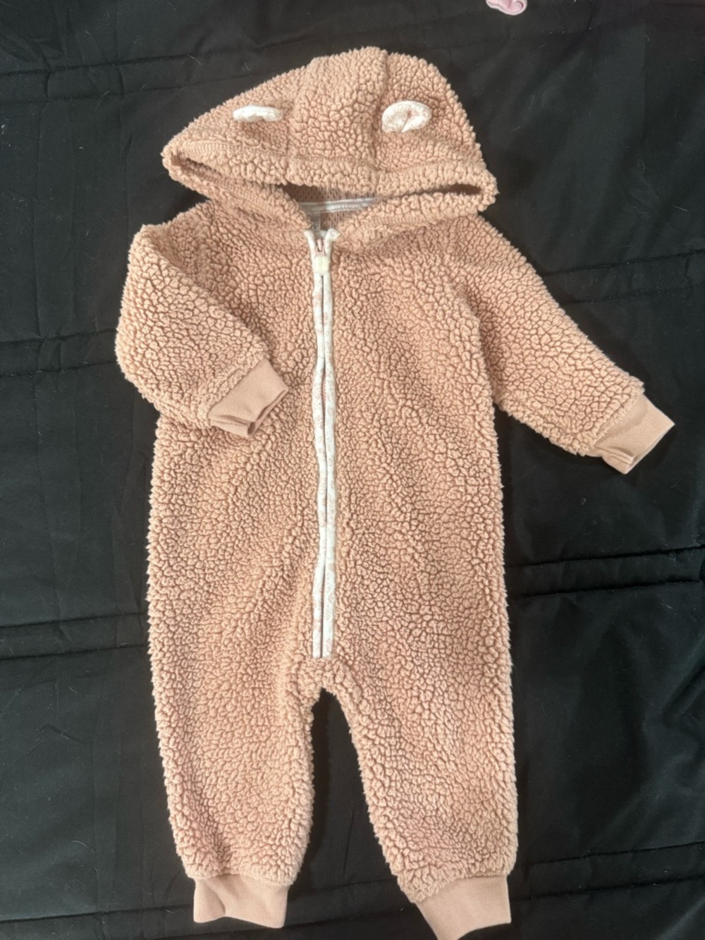 Carter's Plush Zip-Front Sherpa One-Piece in Light Pink